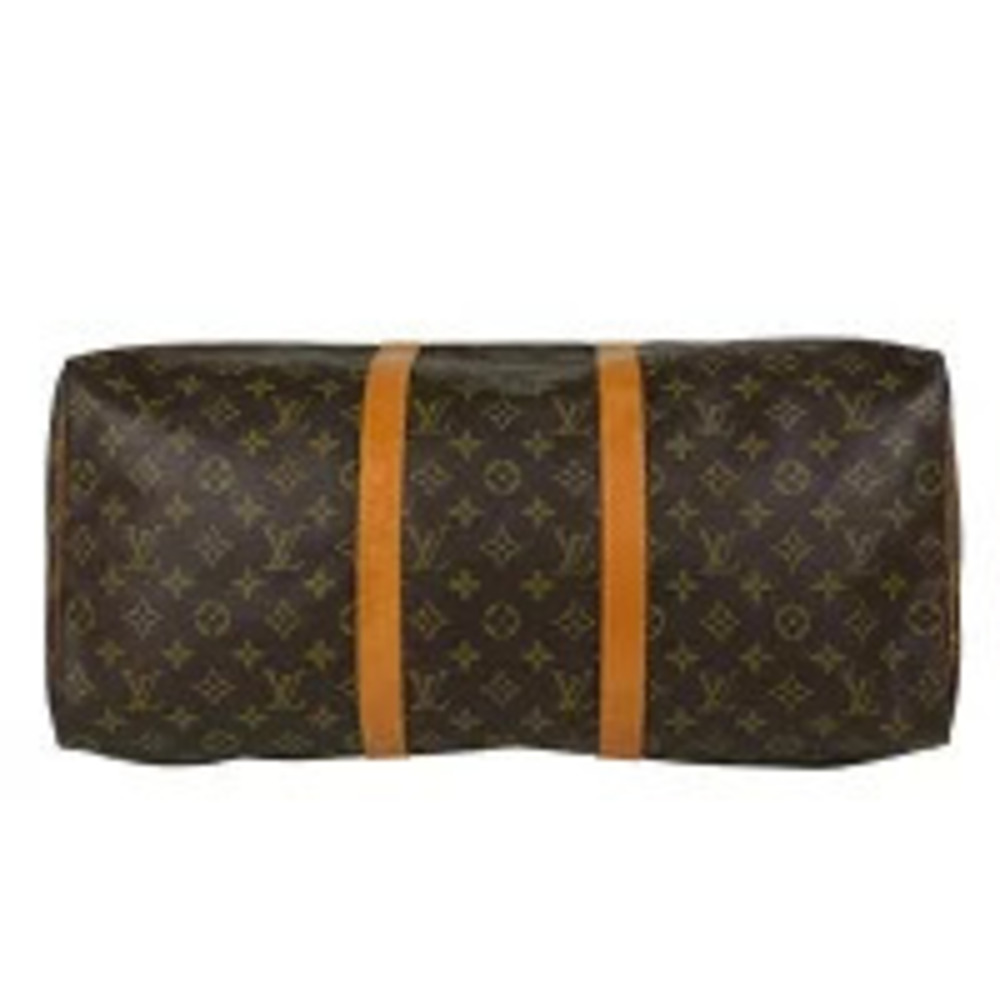 Louis Vuitton Boston Brown Travel Keepall Handbag Monogram Business Bag Brown